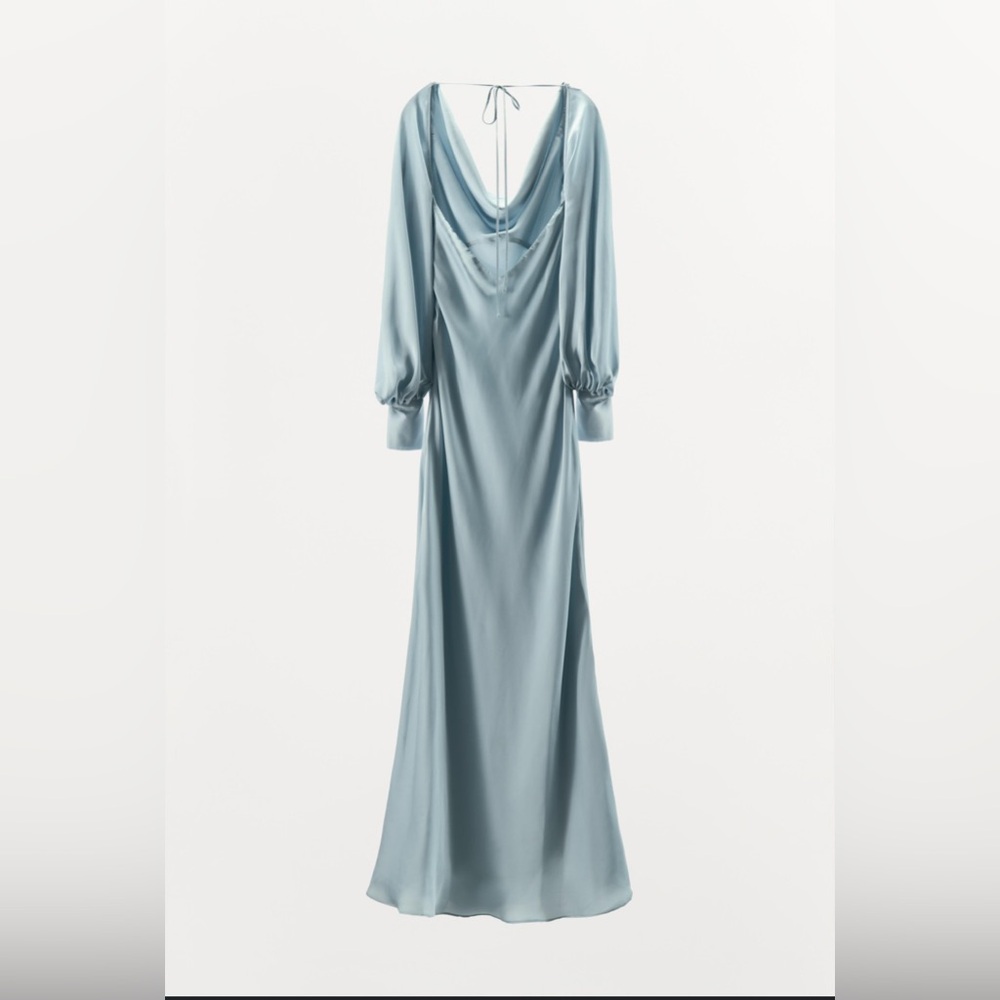 Zara satin long dress with open back - Picture 3 of 4